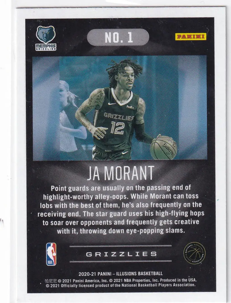 2020-21 ILLUSIONS #1 JA MORANT- MEMPHIS GRIZZLIES - Basketball Card Single