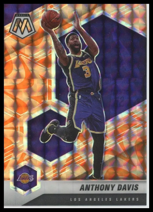 2020-21 Mosaic Orange Reactive Panini Anthony Davis #141 Los Angeles Lakers Card - Basketball Card Single
