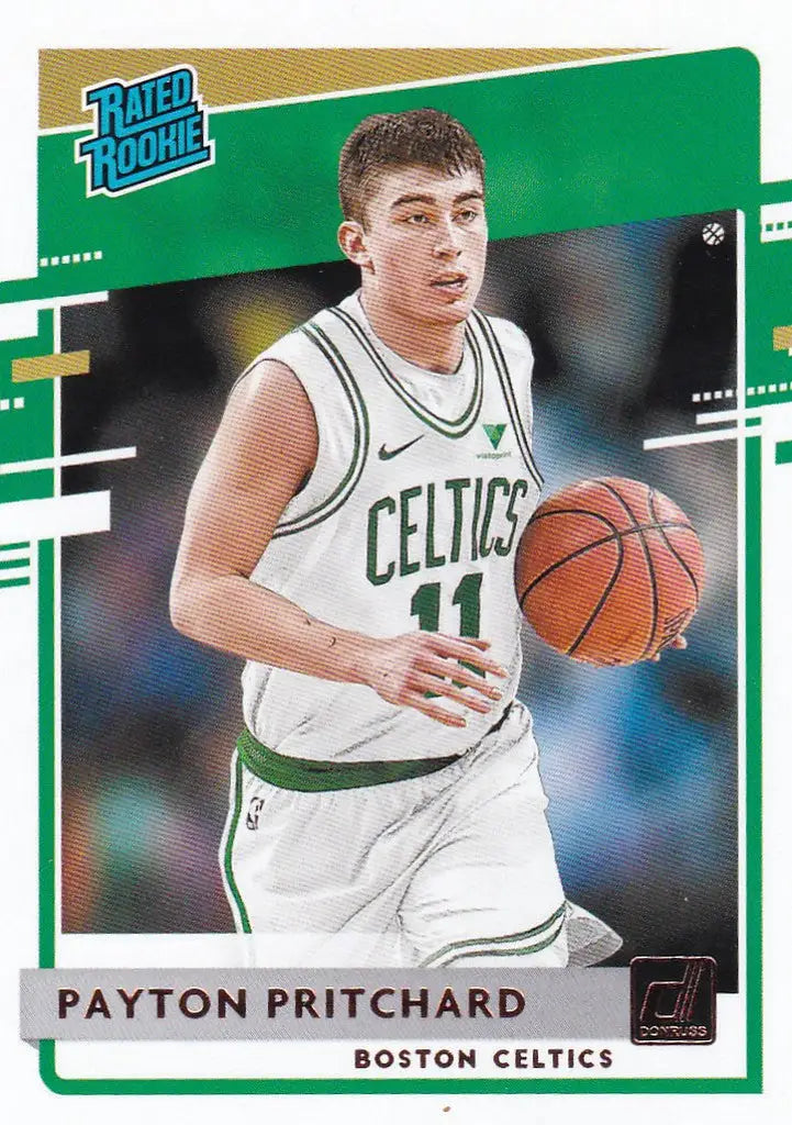 Basketball trading card of Payton Pritchard Rated Rookie for Boston Celtics NBA Hoops