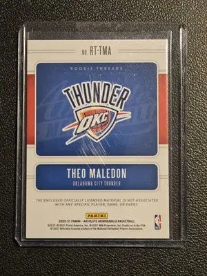 2020-21 Panini Absolute Memorabilia #RT-TMA Theo Maledon Rookie Threads Level 1 - Basketball Card Single