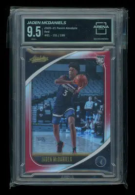2020-21 Panini Absolute Red Jaden McDaniels #61 151/199 RC Arena Club 9.5 - Basketball Card Single