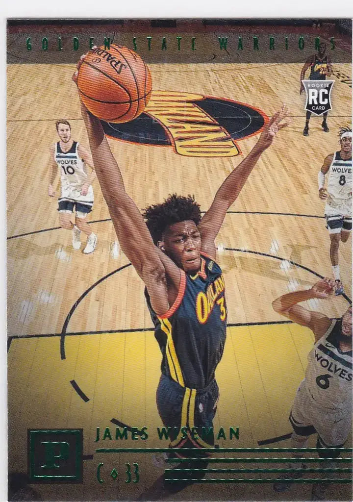 2020-21 Panini Chronicles #115 James Wiseman RC Green Golden State Warriors