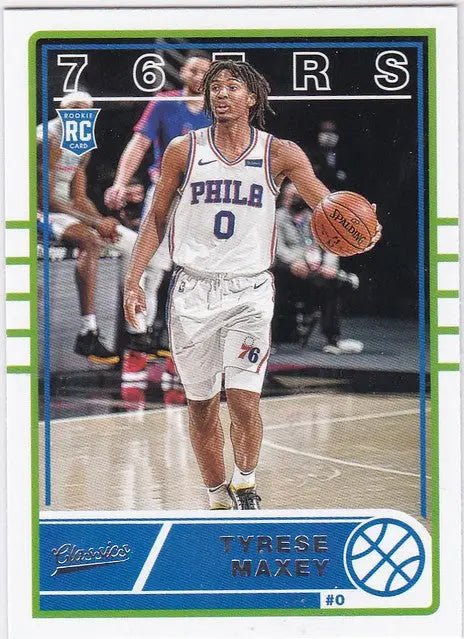 Tyrese Maxey basketball trading card from Panini Chronicles Classics for Philadelphia 76ers