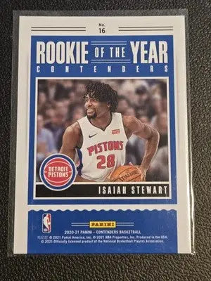 2020-21 Panini Contenders #16 Isaiah Stewart Rookie of the Year Contenders - Basketball Card Single