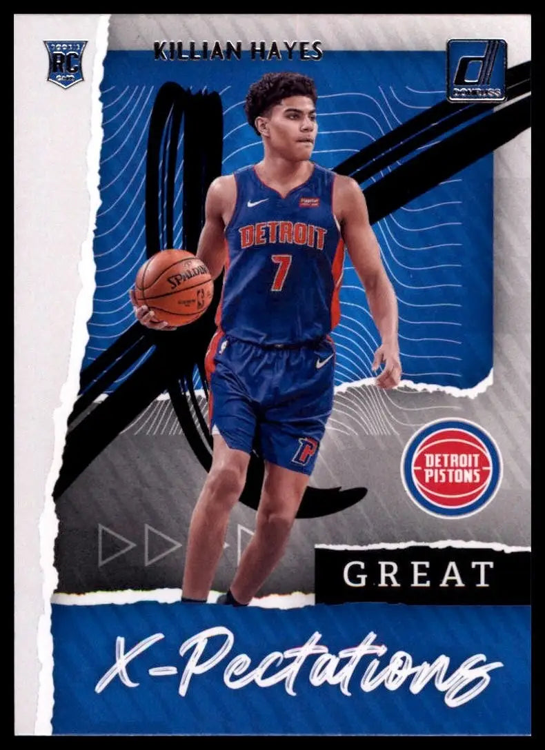 2020-21 Panini Donruss Great X-Pectations Killian Hayes Rookie #7 Pistons Card