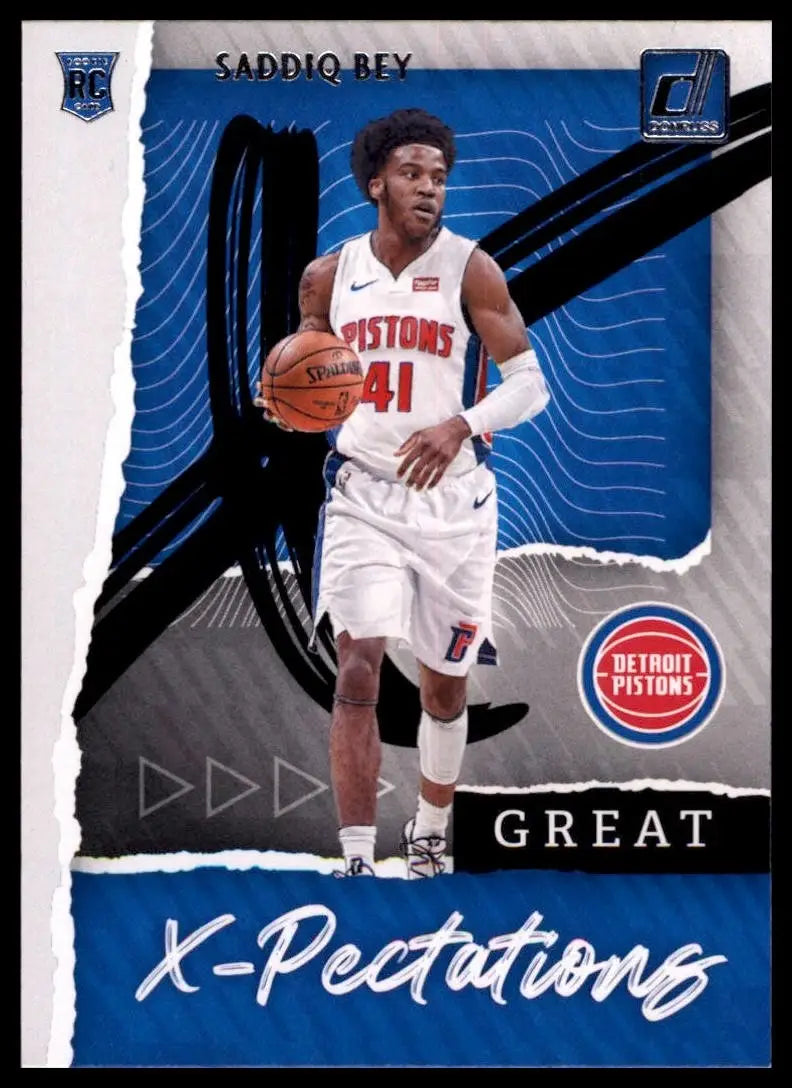2020-21 Panini Donruss Great X-Pectations Saddiq Bey Rookie #19 Detroit Pistons