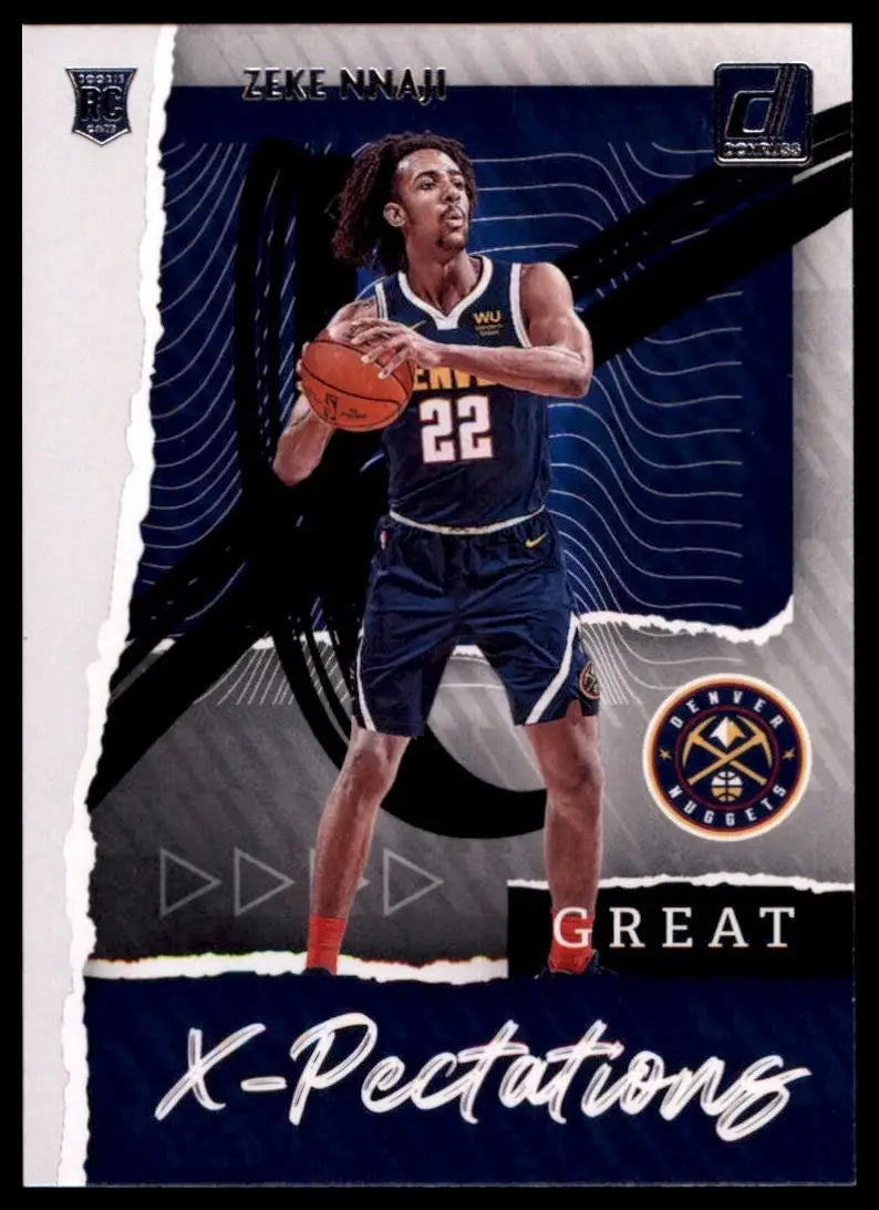 2020-21 Panini Donruss Great X-Pectations Zeke Nnaji Rookie #22 Denver Nuggets