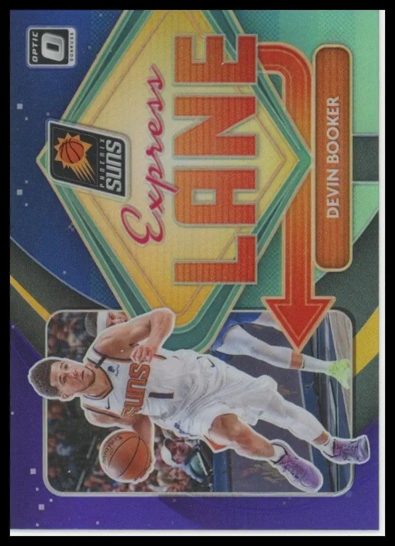2020-21 Panini Donruss Optic - Express Lane Devin Booker #12 Purple Prizm - Basketball Card Single