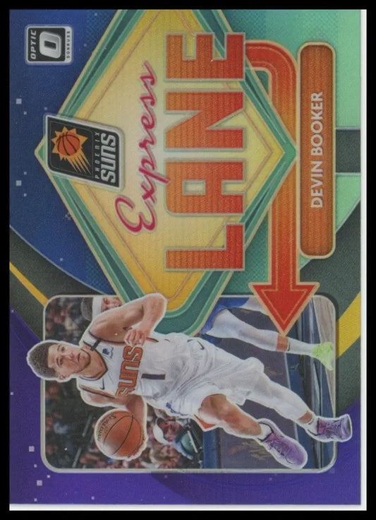 2020-21 Panini Donruss Optic - Express Lane Devin Booker #12 Purple Prizm - Basketball Card Single