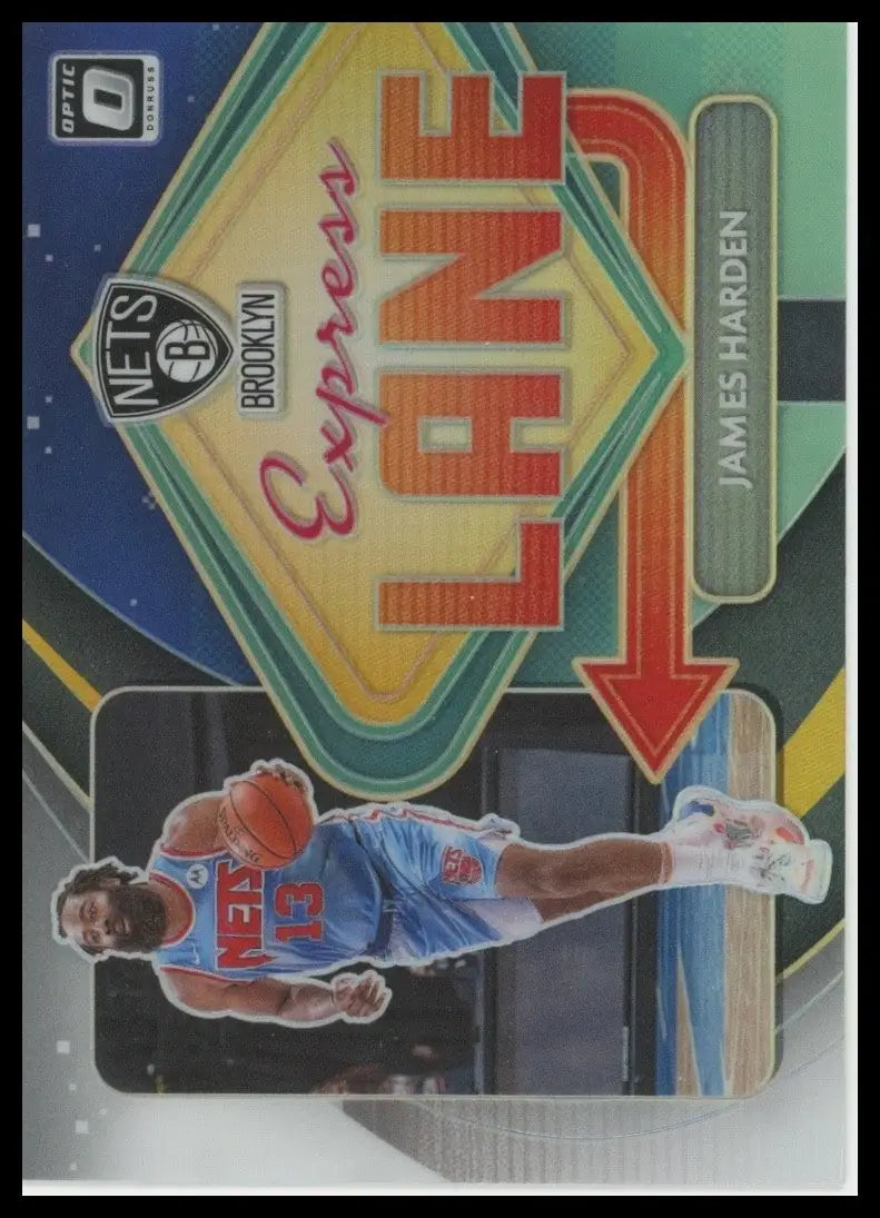 2020-21 Panini Donruss Optic - Express Lane James Harden #25 Holo Prizm - Basketball Card Single