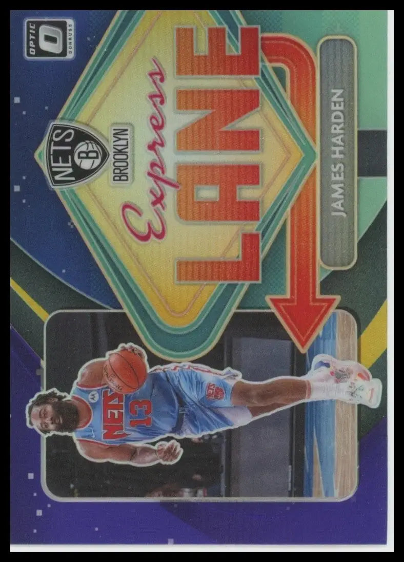 2020-21 Panini Donruss Optic - Express Lane James Harden #25 Purple Prizm - Basketball Card Single