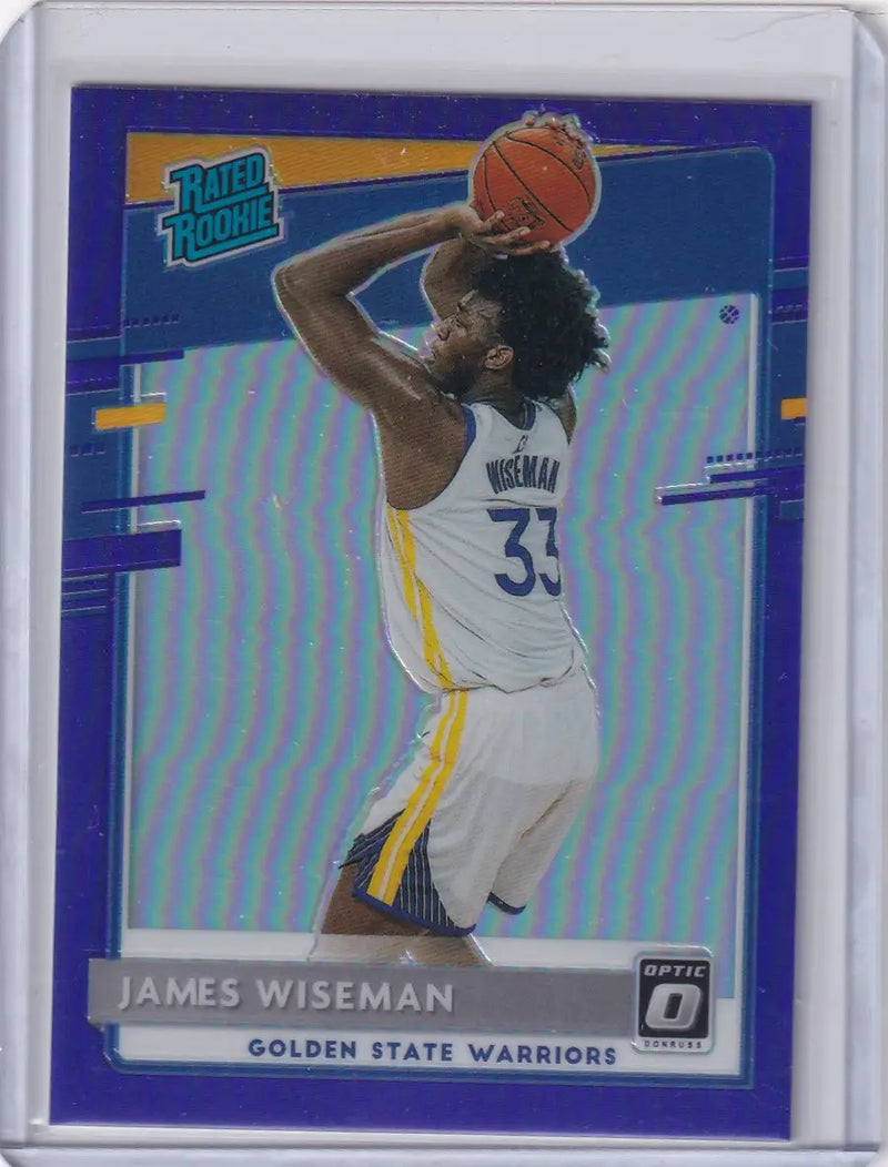 James Wiseman Golden State Warriors Panini Donruss Optic Purple trading card