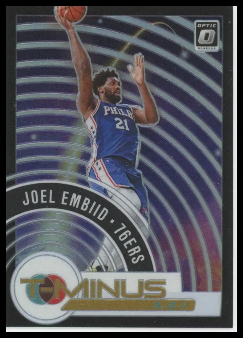2020-21 Panini Donruss Optic - T-Minus 3 2 1 Joel Embiid #13 Holo Prizm - Basketball Card Single