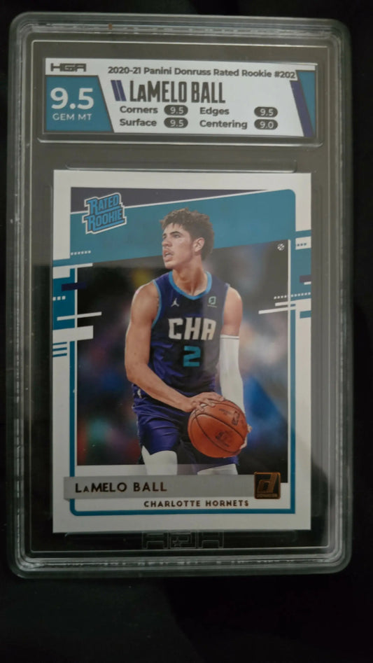 2020-21 PANINI DONRUSS RATED ROOKIE LAMELO BALL RC GRADED GEM-MT 10 - Basketball Card Single