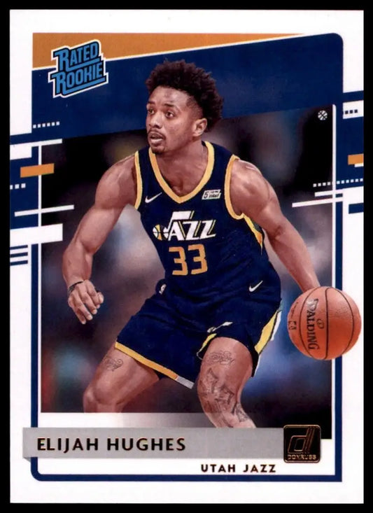 2020-21 Panini Donruss Rookie Elijah Hughes #246 Utah Jazz Basketball Card NBA
