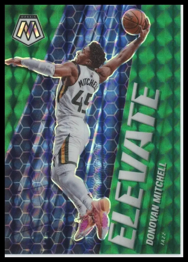 2020-21 Panini Elevate Green Mosiac Donovan Mitchell #24 Utah Jazz Basketball - Basketball Card Single