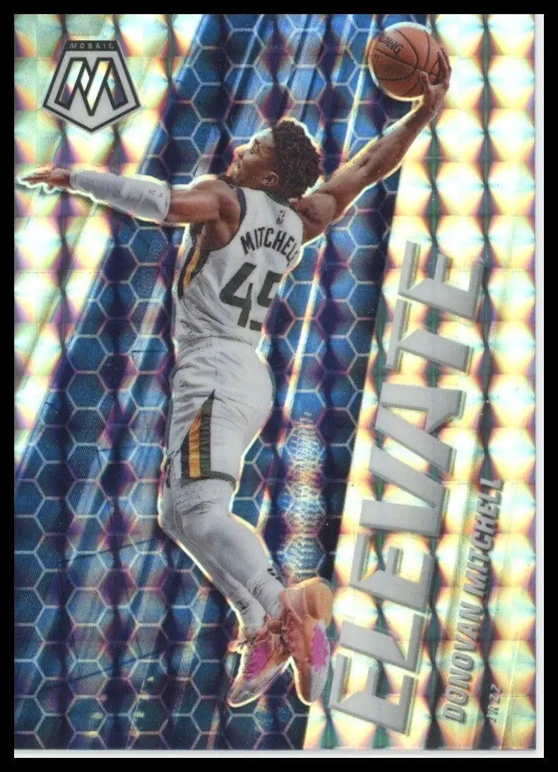 2020-21 Panini Elevate Silver Mosaic Donovan Mitchell #24 Utah Jazz Basketball - Basketball Card Single