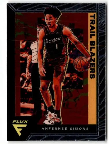 Original gloss Anfernee Simons basketball card from Panini Flux 2020-21 Blazers collection