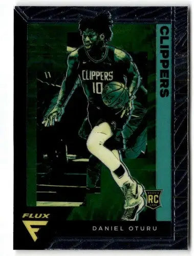 Original gloss Daniel Oturu basketball card from 2020-21 Panini Flux featuring Clippers rookie