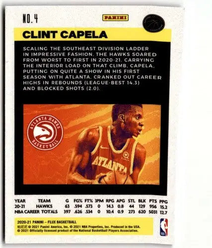 2020-21 Panini Flux #4 Clint Capela NM-MT Hawks ID:41569 - Basketball Card Single