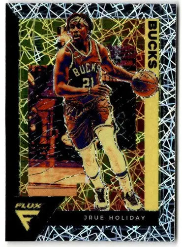 Jrue Holiday basketball card from Panini Flux Laser collection featuring original gloss