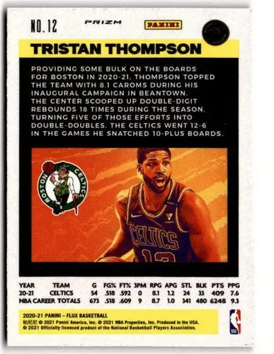 Original gloss of Tristan Thompson basketball card from Panini Flux 2020-21 Simply Sandoval edition