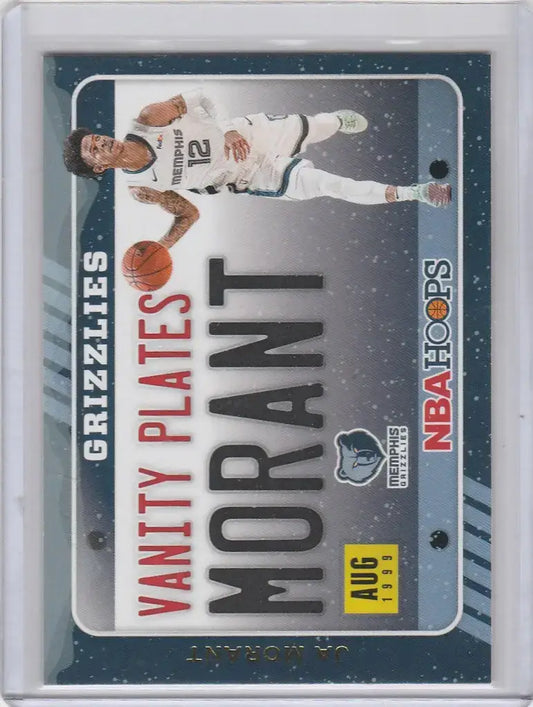 2020-21 Panini Hoops Vanity Plates #2 Ja Morant Memphis Grizzlies - Basketball Card Single