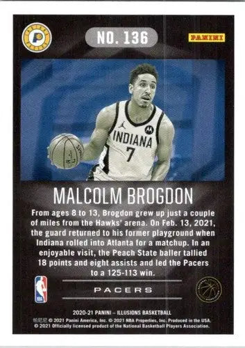 Malcolm Brogdon basketball card from Panini Illusions 2020-21 NM-MT Pacers