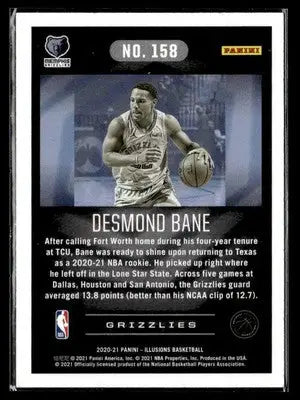 2020-21 Panini Illusions #158 Desmond Bane Base RC Memphis Grizzlies - Basketball Card Single