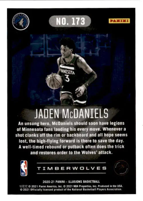 2020-21 Panini Illusions #173 Jaden McDaniels - Basketball Card Single