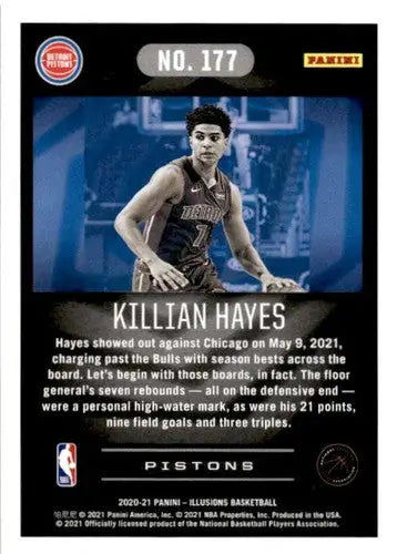 Basketball trading card from Panini Illusions featuring Killian Hayes rookie, original gloss