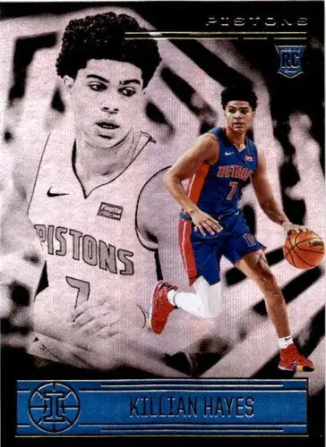 Original gloss Killian Hayes basketball card from Panini Illusions 2020-21 Pistons RC