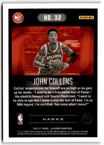 2020-21 Panini Illusions #32 John Collins NM Near Mint Hawks ID:41773 - Basketball Card Single