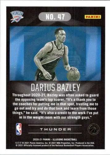 Original gloss Darius Bazley basketball card from 2020-21 Panini Illusions Simply Sandoval series