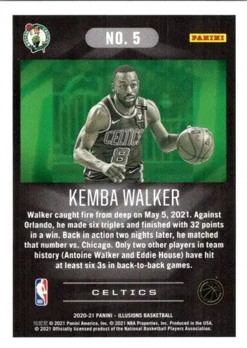 Kemba Walker basketball card from 2020-21 Panini Illusions with original gloss, cards typically sell