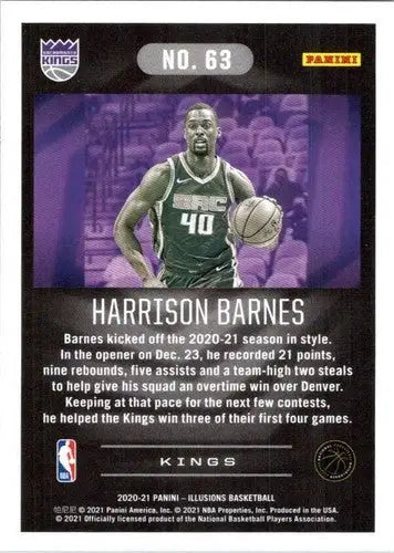 2020-21 Panini Illusions #63 Harrison Barnes NM-MT Sac Kings ID:41777 - Basketball Card Single