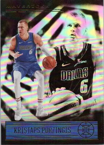 Kristaps Porzingis basketball card from Panini Illusions 2020-21 Mavericks collection