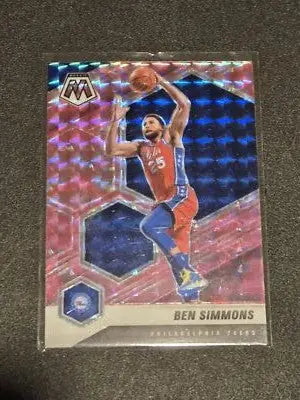 2020-21 Panini Mosaic #104 Ben Simmons Mosaic Camo Pink - Basketball Card Single