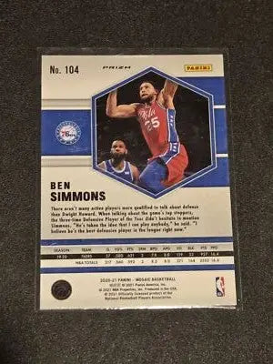 2020-21 Panini Mosaic #104 Ben Simmons Mosaic Camo Pink - Basketball Card Single