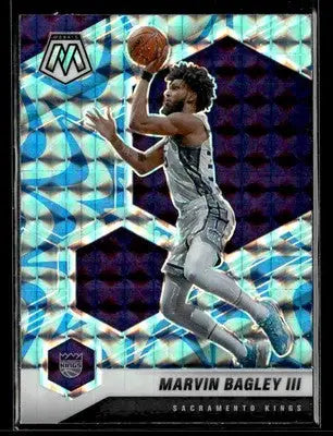 2020-21 Panini Mosaic #106 Marvin Bagley III Mosaic Reactive Blue Prizm Kings - Basketball Card Single