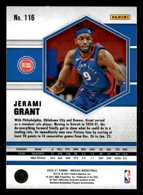 2020-21 Panini Mosaic #116 Jerami Grant - Basketball Card Single