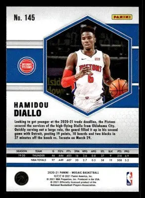 2020-21 Panini Mosaic #145 Hamidou Diallo - Basketball Card Single