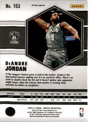 2020-21 Panini Mosaic #153 DeAndre Jordan Mosaic Green - Basketball Card Single