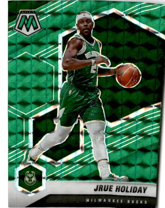 2020-21 Panini Mosaic #156 Jrue Holiday Mosaic Green - Basketball Card Single