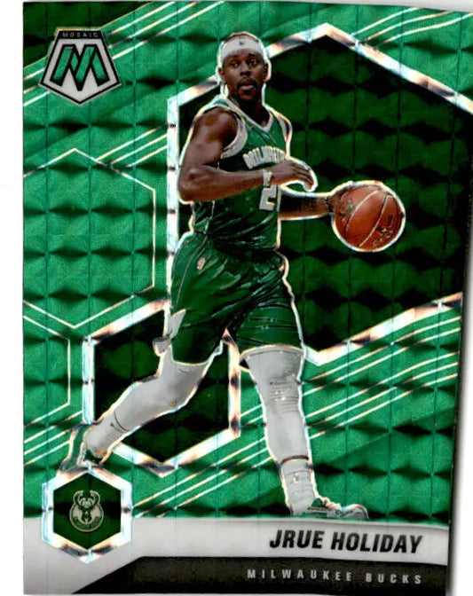 2020-21 Panini Mosaic #156 Jrue Holiday Mosaic Green - Basketball Card Single