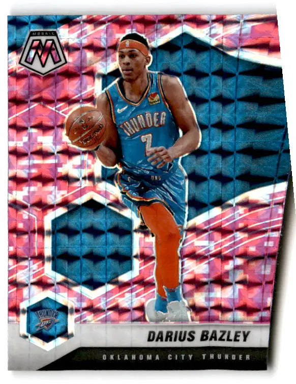 2020-21 Panini Mosaic #188 Darius Bazley Mosaic Camo Pink - Basketball Card Single