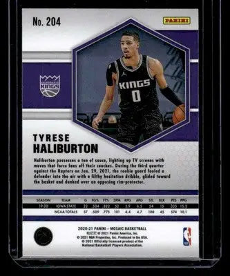 2020-21 Panini Mosaic #204 Tyrese Haliburton - Basketball Card Single