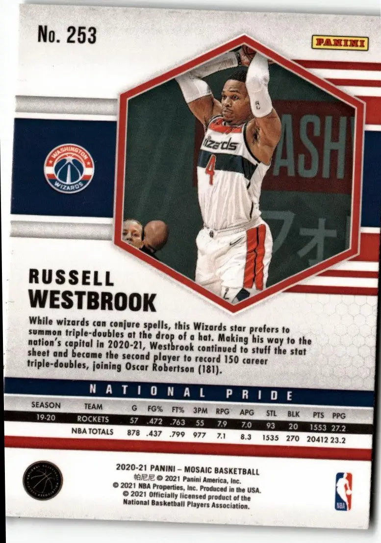 2020-21 Panini Mosaic #253 Russell Westbrook - Basketball Card Single