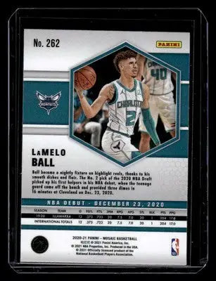 2020-21 Panini Mosaic #262 LaMelo Ball Base Charlotte Hornets - Basketball Card Single