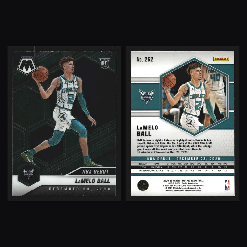 2020-21 Panini Mosaic #262 LaMelo Ball NBA Debut Hornets RC - Basketball Card Single